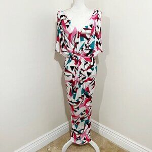 T-Bags Los Angeles V-Neck Cold Shoulder Tie Front Maxi Dress